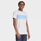 Men's Striped Standard Fit Crewneck T-shirt - Goodfellow & Co Blue