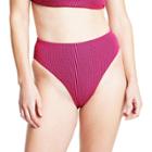 Women's Two-tone Pucker High Waist Bikini Bottom - Tabitha Brown For Target Pink/black Xxs