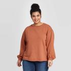 Women's Plus Size Crewneck Sweatshirt - Universal Thread Brown 1x, Women's,