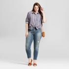 Women's Plus Size Raw Hem Skinny Jeans - Universal Thread Medium Wash