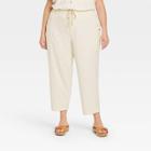 Women's Plus Size High-rise Cargo Utility Tapered Pants - Universal Thread Off-white
