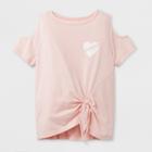 Grayson Social Girls' Weekend Graphic Cold Shoulder T-shirt - Pink