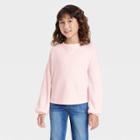 Girls' Cozy Waffle Long Sleeve Shirt - Cat & Jack Soft Pink