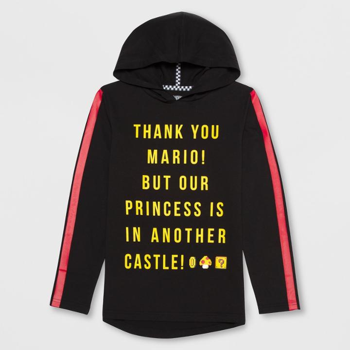 Boys' Super Mario Hooded Sweatshirt - Black