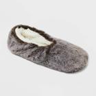 No Brand Women's Tipped Faux Fur Cozy Pull-on Slipper Socks - Brown
