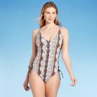 Women's Long Torso Side-cinch One Piece Swimsuit - Kona Sol Multi