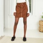 Women's Leopard Print High-rise Paperbag Denim Skirt - Universal Thread Brown