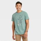 Men's Printed Standard Fit Short Sleeve Crewneck T-shirt - Goodfellow & Co Sage Green/deer