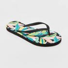 Women's Brynn Flip Flop Sandals - Shade & Shore Black Tropical