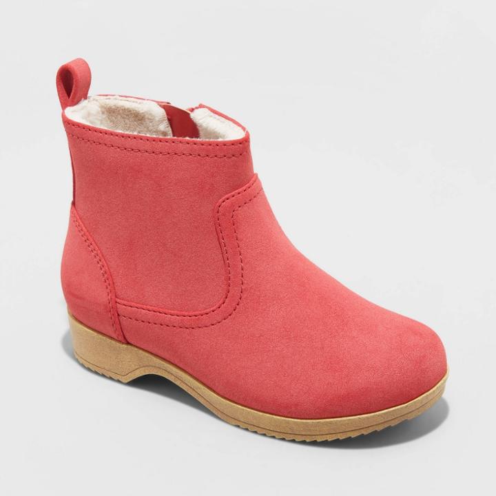Toddler Girls' Etta Zipper Booties - Cat & Jack Red