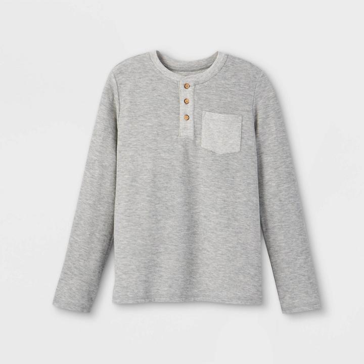 Boys' Double Knit Long Sleeve T-shirt - Cat & Jack Gray