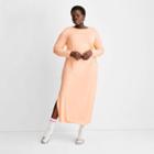 Women's Long Sleeve Side Cut Out Knit Midi Dress - Future Collective With Gabriella Karefa-johnson Orange
