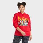 Women's The Beatles Plus Size Graphic Oversized Hoodie - Red
