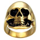 Men's Daxx Stainless Steel Ring With Skull Design - Gold