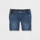 Maternity Side Panel Bermuda Jean Shorts - Isabel Maternity By Ingrid & Isabel Dark Denim Wash