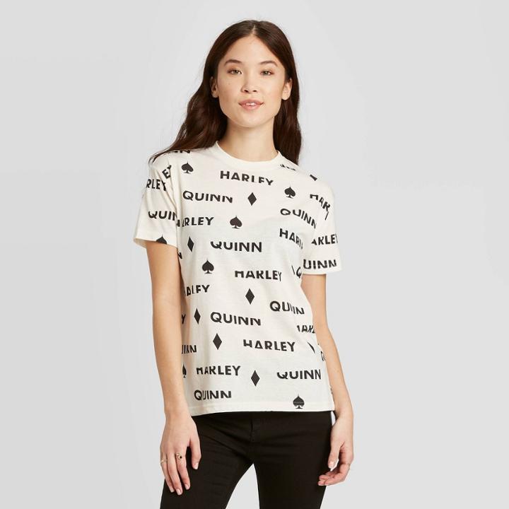 Warner Bros. Women's Harley Quinn Short Sleeve T-shirt (juniors') - White