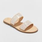 Women's Kersha Embellished Slide Sandals - A New Day Taupe (brown)