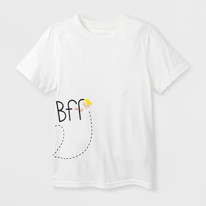 Kids' Short Sleeve 'bff' Graphic T-shirt - Cat & Jack Almond Cream Xs, Kids Unisex, White