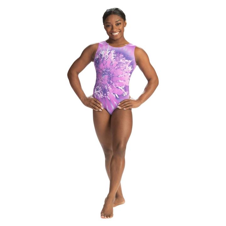 Gk Elite Girls' Simone Biles Leotard - Purple