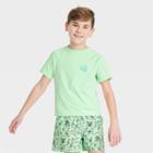 Boys' Short Sleeve Rash Guard Swim Shirt - Art Class Green