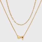 14k Gold Dipped 'p' Initial With Heart Chain Necklace - A New Day Gold