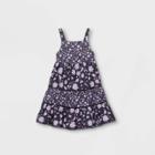 Toddler Girls' Floral Tiered Tank Dress - Cat & Jack Navy