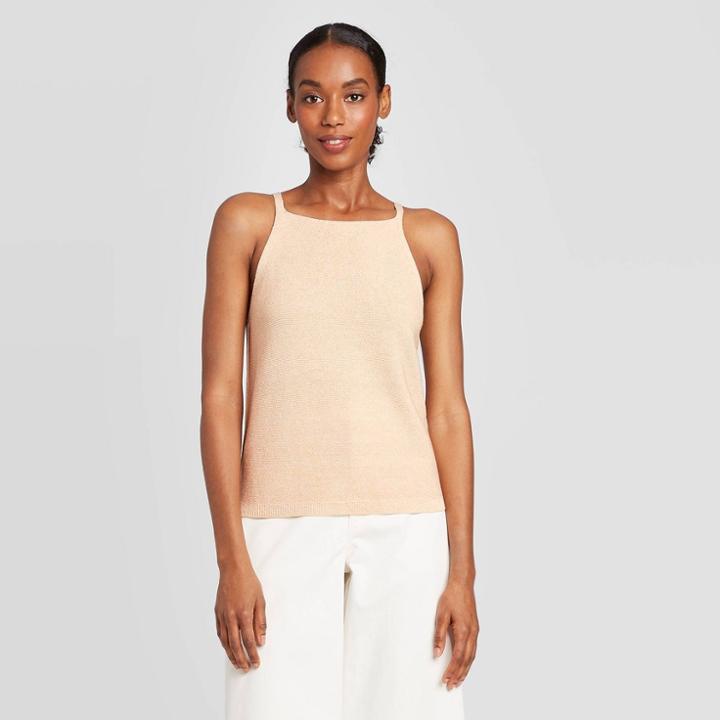 Women's Square Neck Sleeveless Sweater Vest - Prologue Oatmeal