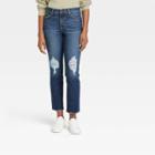 Women's High-rise Straight Cropped Jeans - Universal Thread Medium Wash 00,
