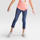 Girls' Super Skinny Cropped Jeans With Embroidery - Cat & Jack Dark Blue