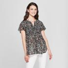 Women's Short Sleeve Button-down Blouse - Knox Rose Teal