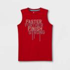 All In Motion Boys' Sleeveless 'faster Further Finish Strong' Graphic T-shirt - All In