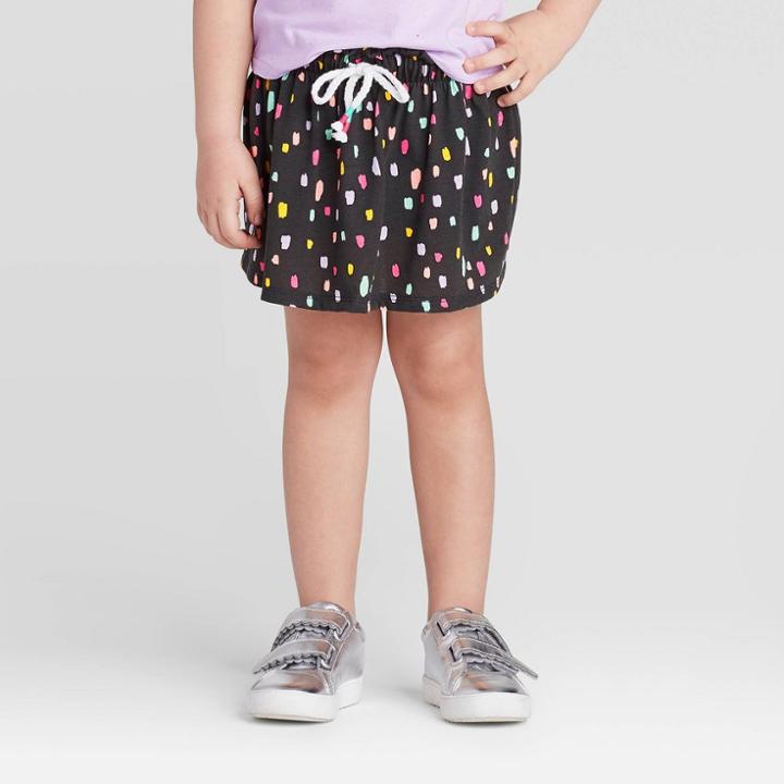 Toddler Girls' Polka Dot Skort - Cat & Jack Gray 12m, Toddler Girl's