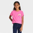Girls' 'always Learning' Short Sleeve Graphic T-shirt - Cat & Jack Bright Pink