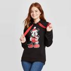 Disney Women's Santa Mickey Ugly Holiday Hooded Graphic Sweatshirt - Black