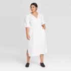 Women's Plus Size Elbow Sleeve Dress - Universal Thread White 1x, Women's,