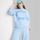 Women's Plus Size Ascot + Hart Southern Cal Coast Graphic Hoodie - Blue