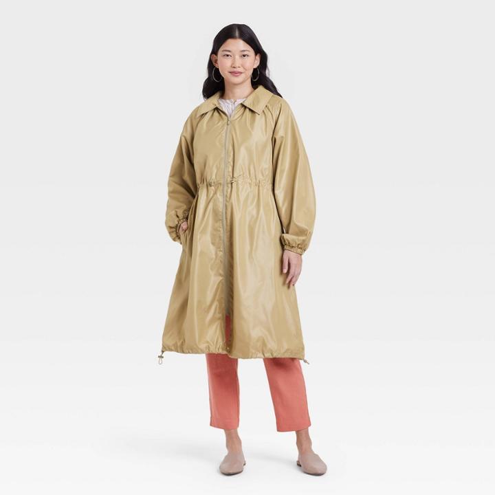 Women's Femme Rain Jacket - A New Day Tan