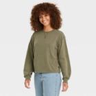 Women's Long Sleeve Boxy T-shirt - Universal Thread Green