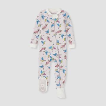 Burt's Bees Baby Baby Girls' Early Bird Footed Pajama - White