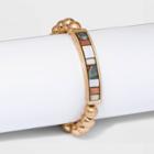 Semi-precious Blue Jasper And Pink Aventurine Stretch Bracelet - Universal Thread Opal