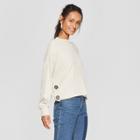 Women's Long Sleeve Button Detail Pullover Sweater - Lily Star (juniors') Oatmeal