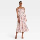Women's Sleeveless Ruffle Dress - Who What Wear Cream Floral M, Ivory Floral