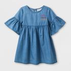 Toddler Girls' Short Sleeve Dress - Cat & Jack Light Denim