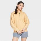 Women's French Terry Quarter Zip Sweatshirt - Universal Thread Yellow