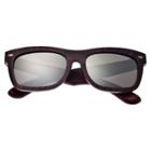 Earth Wood Portsmouth Unisex Sunglasses With Silver Lens - Purple, Plum Wine