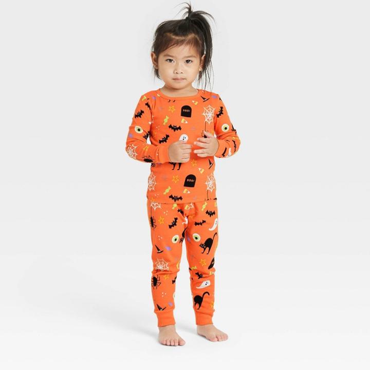 Toddler Halloween Matching Family Pajama Set - Hyde & Eek! Boutique Orange