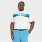 Men's Big & Tall Chest Striped Polo Shirt - All In Motion White