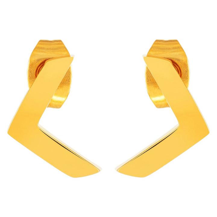 Elya Chevron Stud Earrings - Gold