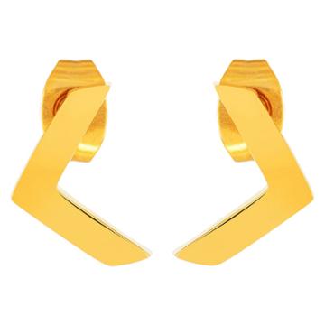 Elya Chevron Stud Earrings - Gold