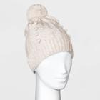 Women's Popcorn Cable Pom Beanie - Universal Thread Cream One Size, Ivory